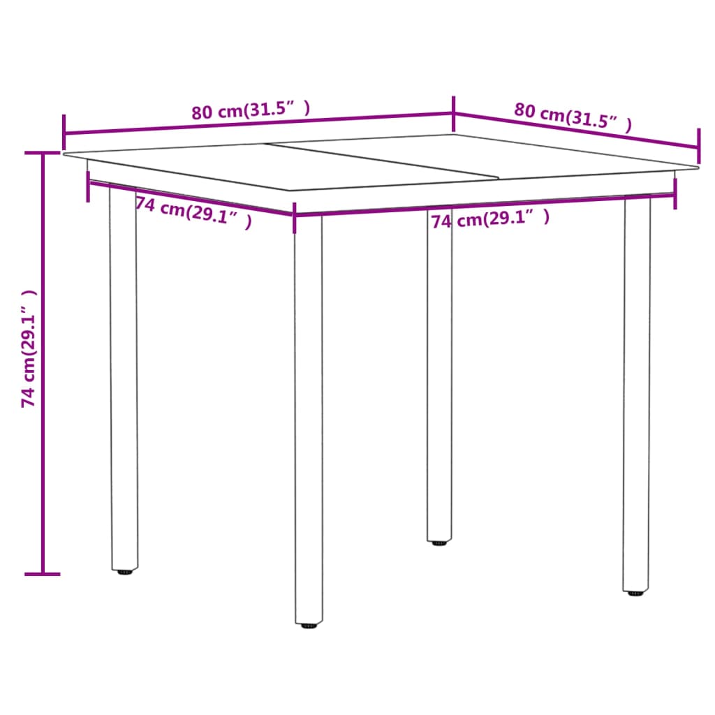 vidaXL Patio Dining Set Outdoor Dining Set Garden Table and Chair Set Black-46