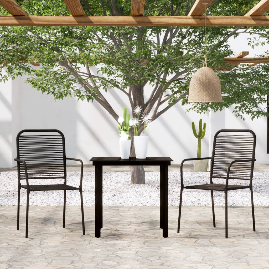 vidaXL Patio Dining Set Outdoor Dining Set Garden Table and Chair Set Black-13