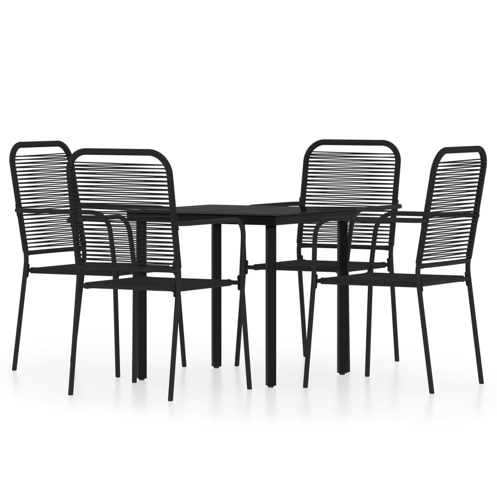 vidaXL Patio Dining Set Outdoor Dining Set Garden Table and Chair Set Black-51