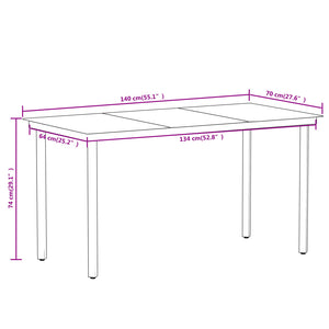 vidaXL Patio Dining Set Outdoor Dining Set Garden Table and Chair Set Black-18