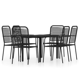 vidaXL Patio Dining Set Outdoor Dining Set Garden Table and Chair Set Black-24