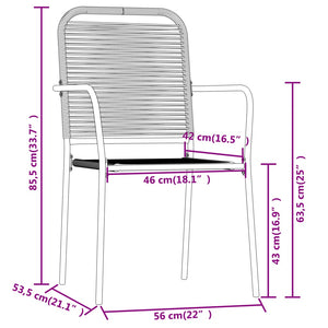 vidaXL Patio Dining Set Outdoor Dining Set Garden Table and Chair Set Black-3