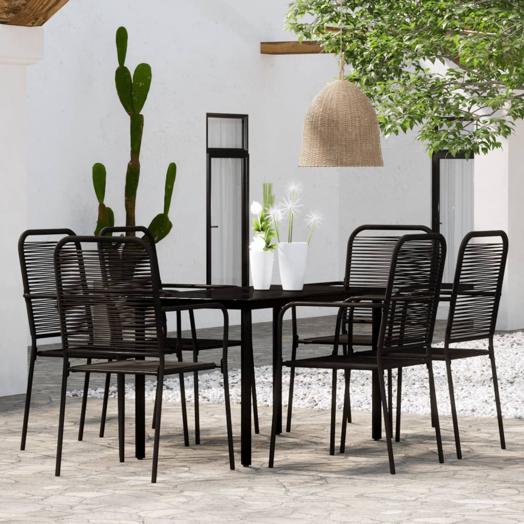 vidaXL Patio Dining Set Outdoor Dining Set Garden Table and Chair Set Black-30