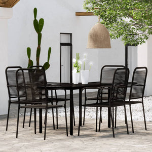 vidaXL Patio Dining Set Outdoor Dining Set Garden Table and Chair Set Black-30