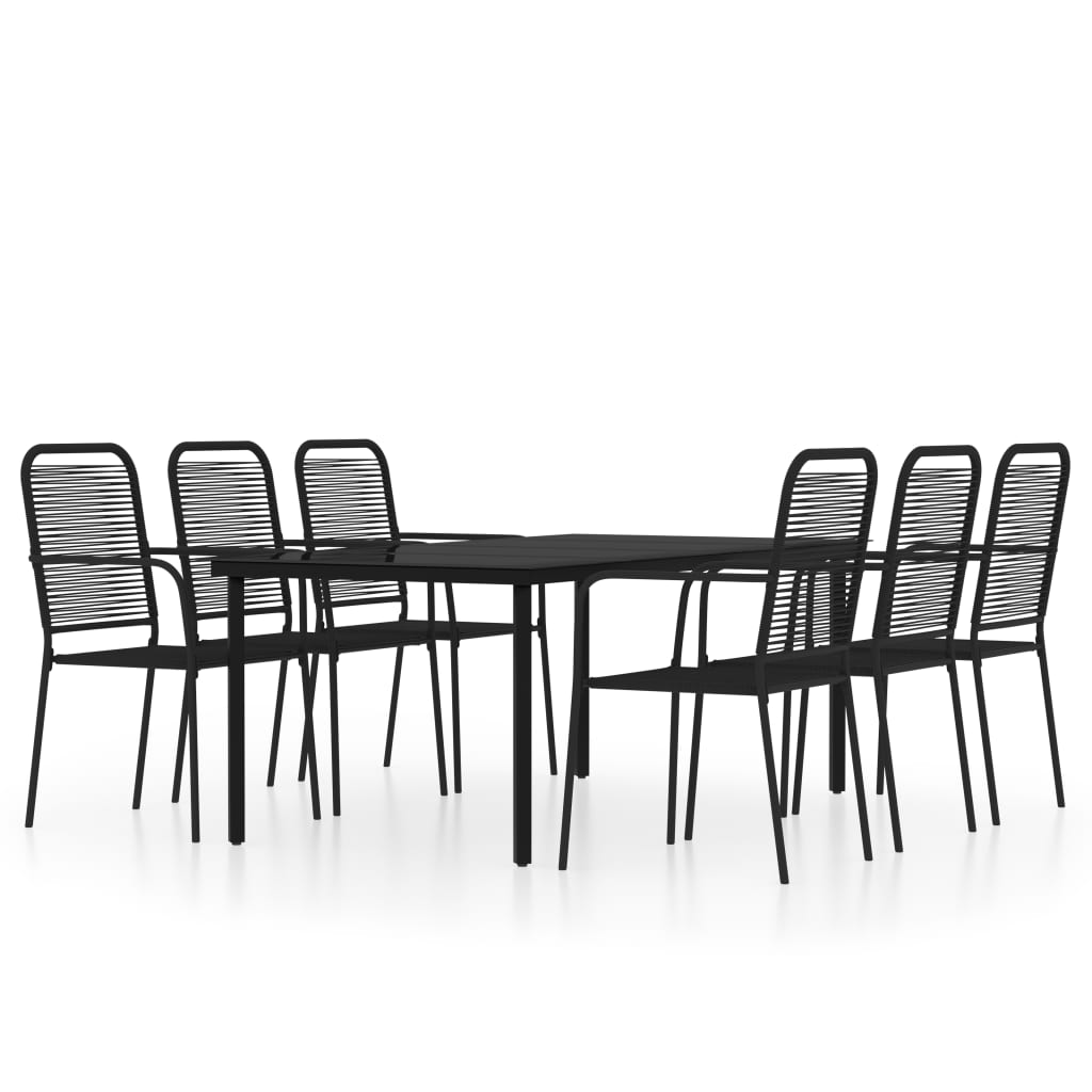 vidaXL Patio Dining Set Outdoor Dining Set Garden Table and Chair Set Black-53