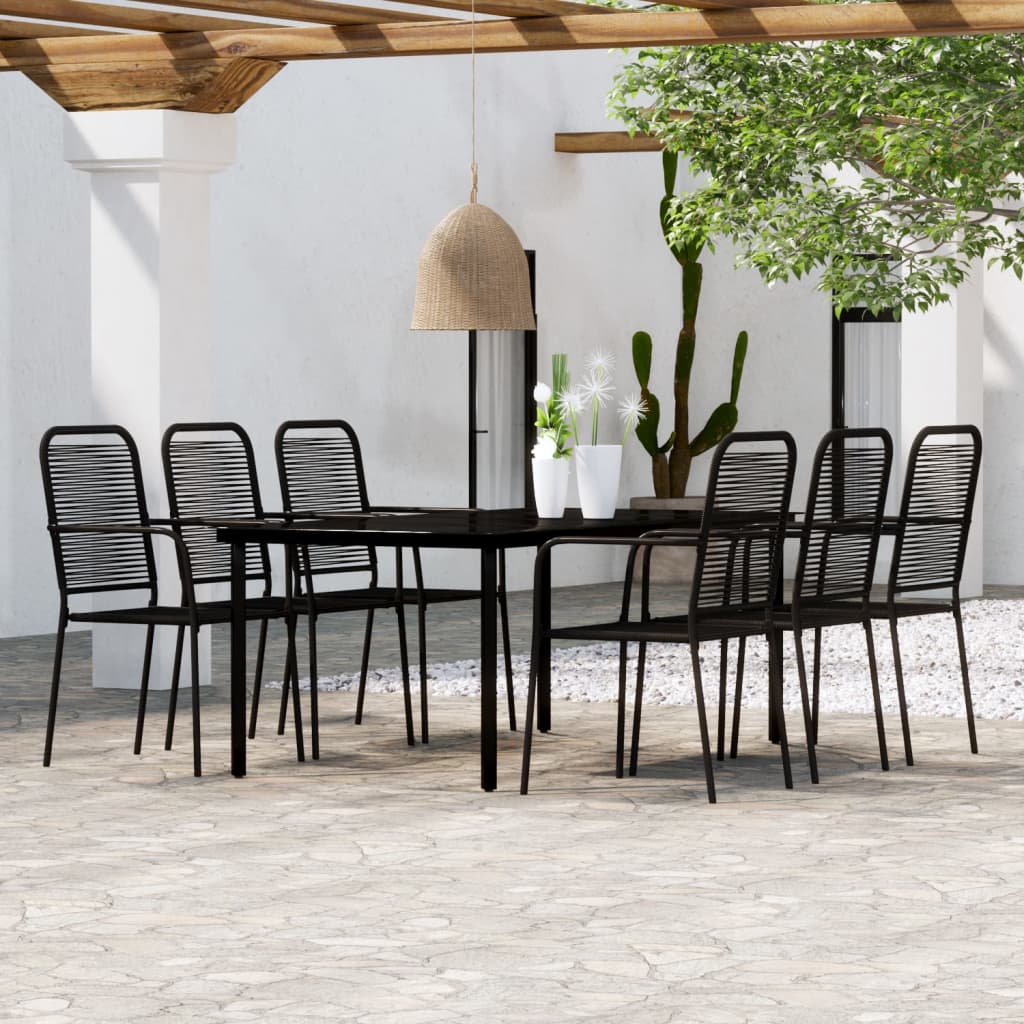 vidaXL Patio Dining Set Outdoor Dining Set Garden Table and Chair Set Black-5