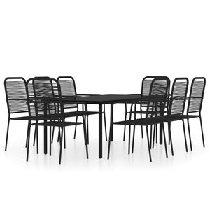 vidaXL Patio Dining Set Outdoor Dining Set Garden Table and Chair Set Black-15