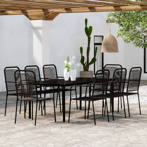 vidaXL Patio Dining Set Outdoor Dining Set Garden Table and Chair Set Black-21