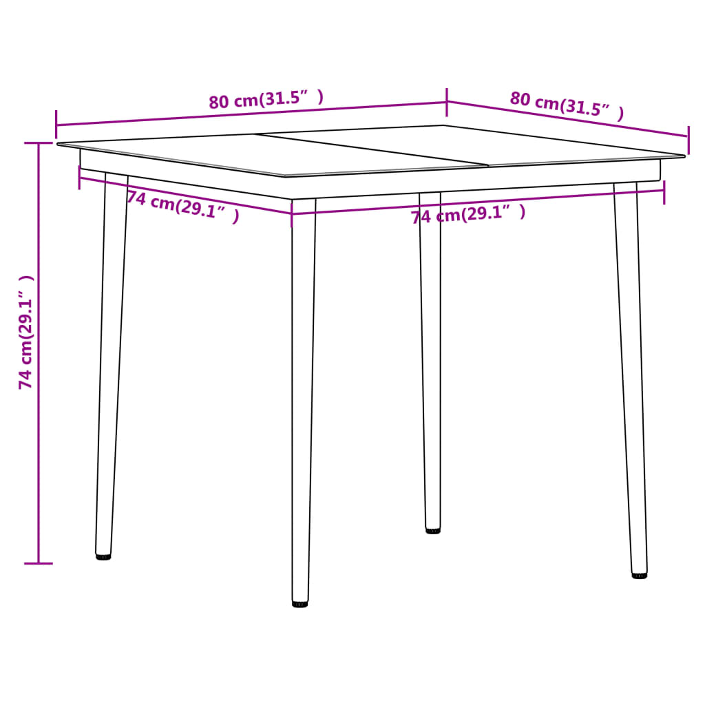 vidaXL Patio Dining Set Outdoor Dining Set Garden Table and Chair Set Black-63