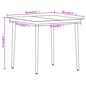 vidaXL Patio Dining Set Outdoor Dining Set Garden Table and Chair Set Black-63