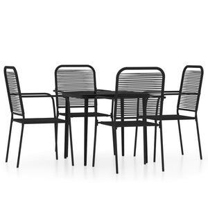 vidaXL Patio Dining Set Outdoor Dining Set Garden Table and Chair Set Black-64