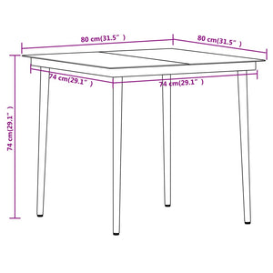 vidaXL Patio Dining Set Outdoor Dining Set Garden Table and Chair Set Black-36