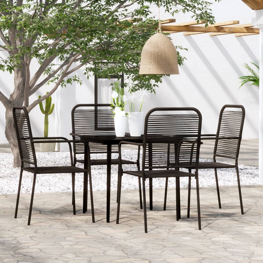 vidaXL Patio Dining Set Outdoor Dining Set Garden Table and Chair Set Black-1