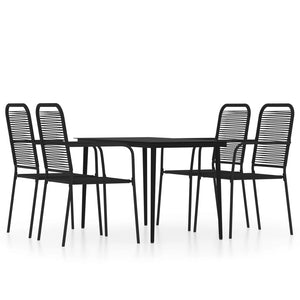 vidaXL Patio Dining Set Outdoor Dining Set Garden Table and Chair Set Black-30