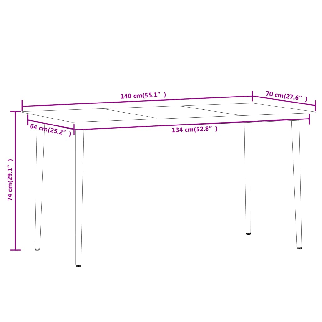 vidaXL Patio Dining Set Outdoor Dining Set Garden Table and Chair Set Black-14