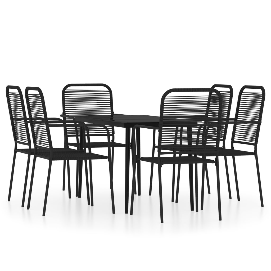 vidaXL Patio Dining Set Outdoor Dining Set Garden Table and Chair Set Black-41