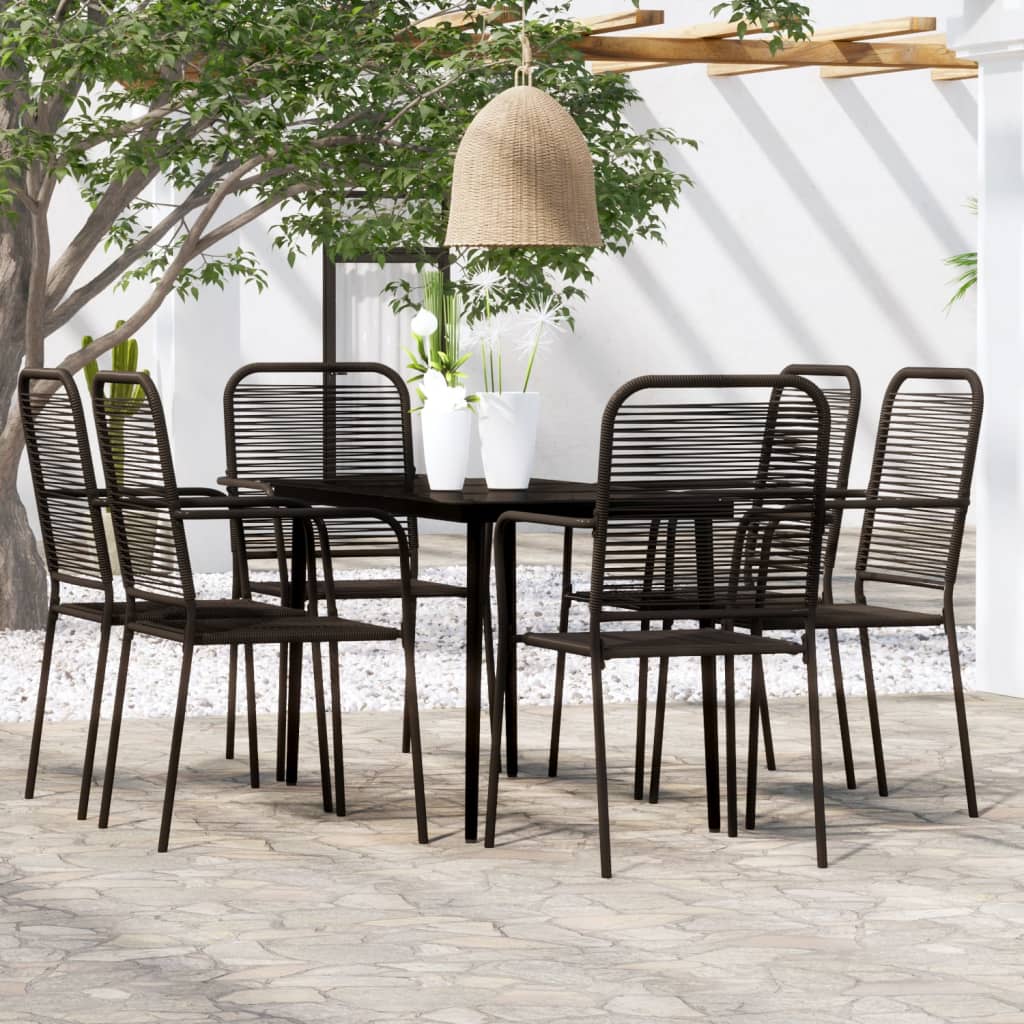 vidaXL Patio Dining Set Outdoor Dining Set Garden Table and Chair Set Black-46