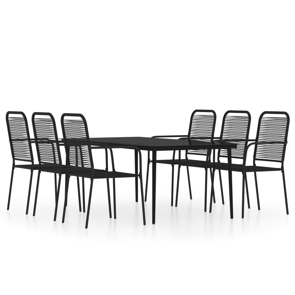 vidaXL Patio Dining Set Outdoor Dining Set Garden Table and Chair Set Black-10