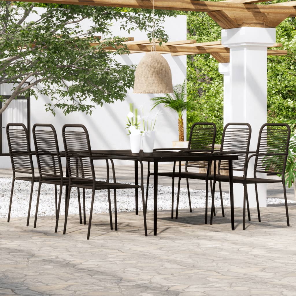 vidaXL Patio Dining Set Outdoor Dining Set Garden Table and Chair Set Black-16