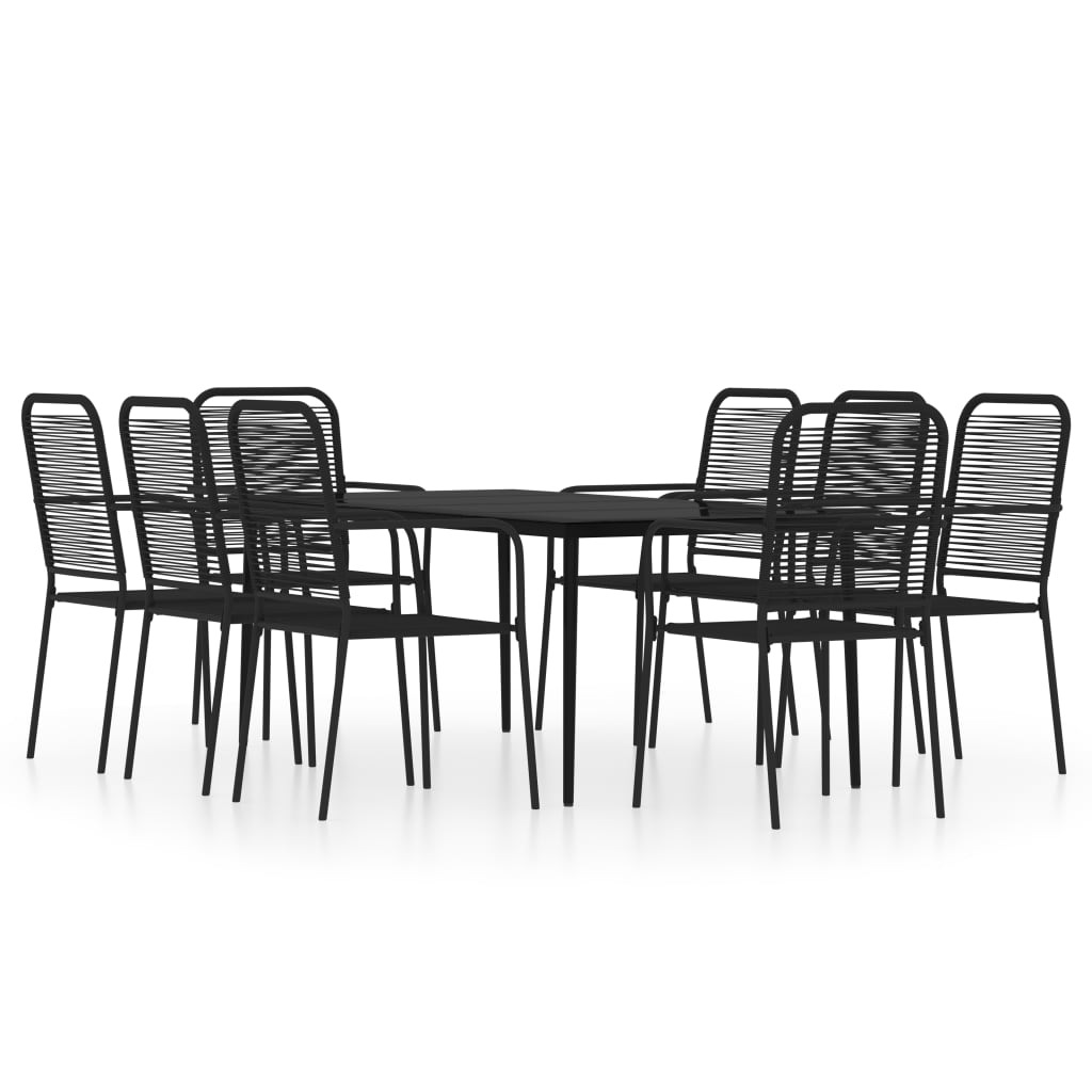 vidaXL Patio Dining Set Outdoor Dining Set Garden Table and Chair Set Black-20