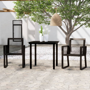 vidaXL Patio Dining Set Black Garden Outdoor Seating 3/5/7/9 Piece Multi Sizes-6