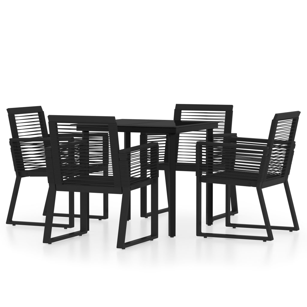 vidaXL Patio Dining Set Black Garden Outdoor Seating 3/5/7/9 Piece Multi Sizes-4