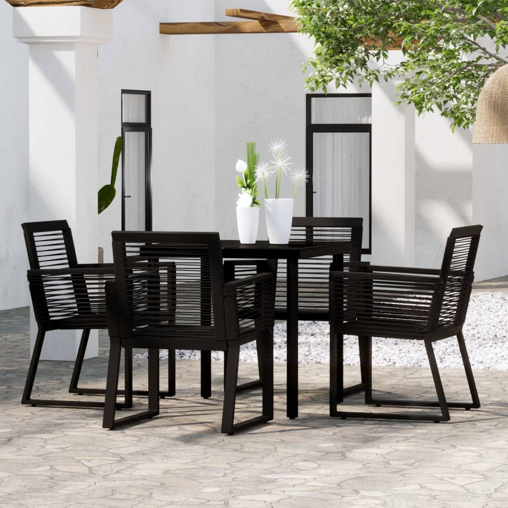 vidaXL Patio Dining Set Black Garden Outdoor Seating 3/5/7/9 Piece Multi Sizes-18