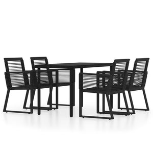 vidaXL Patio Dining Set Black Garden Outdoor Seating 3/5/7/9 Piece Multi Sizes-39