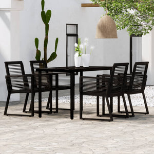 vidaXL Patio Dining Set Black Garden Outdoor Seating 3/5/7/9 Piece Multi Sizes-45