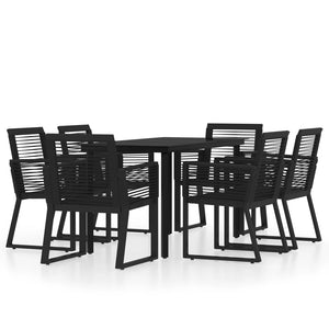 vidaXL Patio Dining Set Black Garden Outdoor Seating 3/5/7/9 Piece Multi Sizes-52