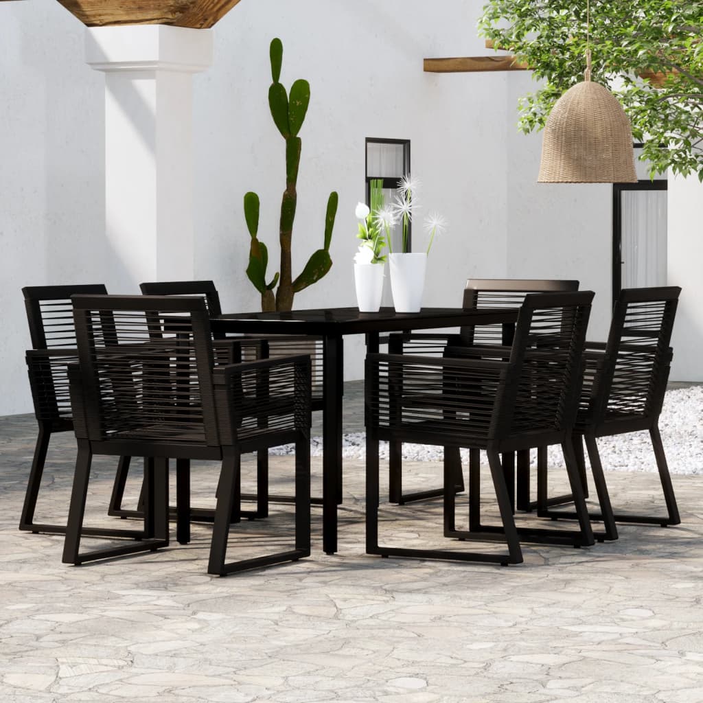 vidaXL Patio Dining Set Black Garden Outdoor Seating 3/5/7/9 Piece Multi Sizes-58