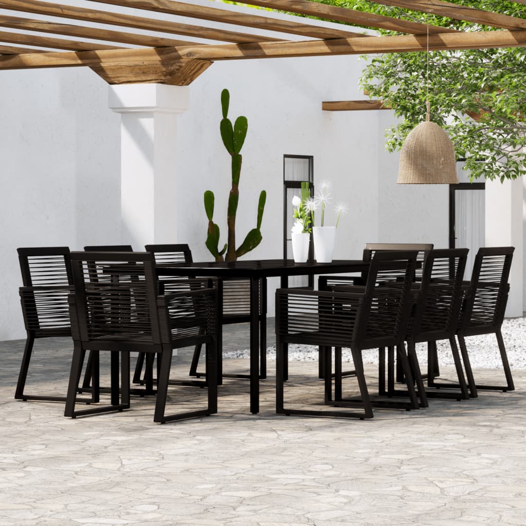 vidaXL Patio Dining Set Black Garden Outdoor Seating 3/5/7/9 Piece Multi Sizes-17