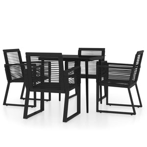 vidaXL Patio Dining Set Black Garden Outdoor Seating 3/5/7/9 Piece Multi Sizes-61
