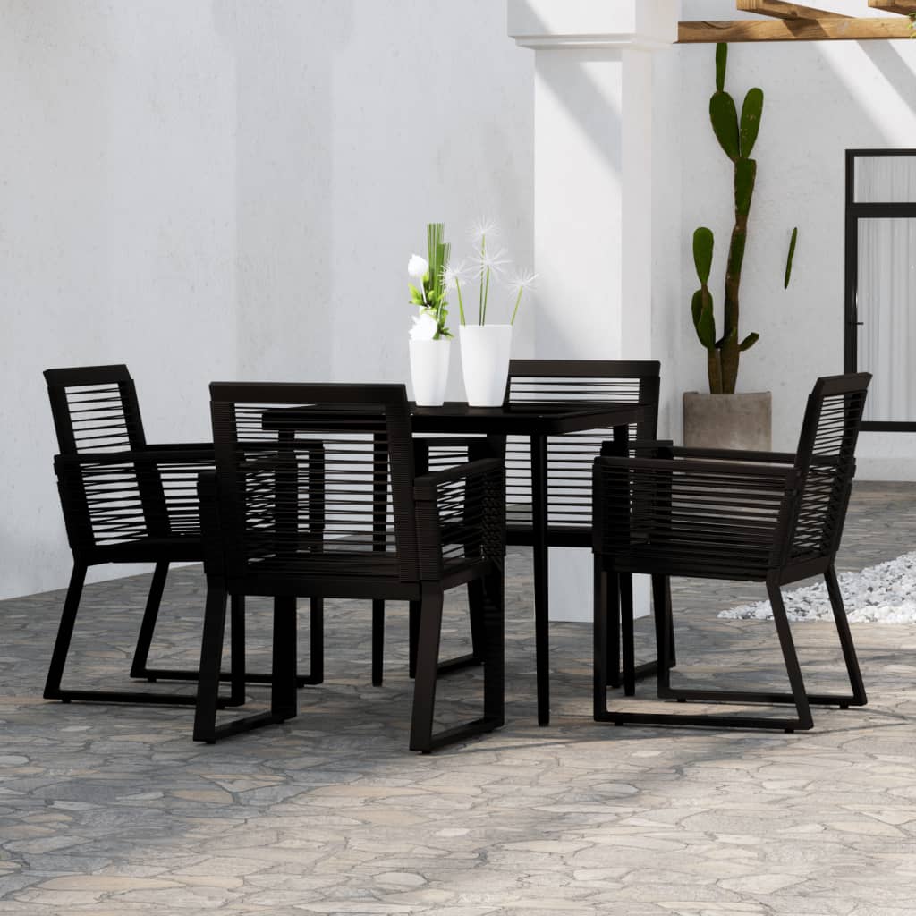 vidaXL Patio Dining Set Black Garden Outdoor Seating 3/5/7/9 Piece Multi Sizes-5