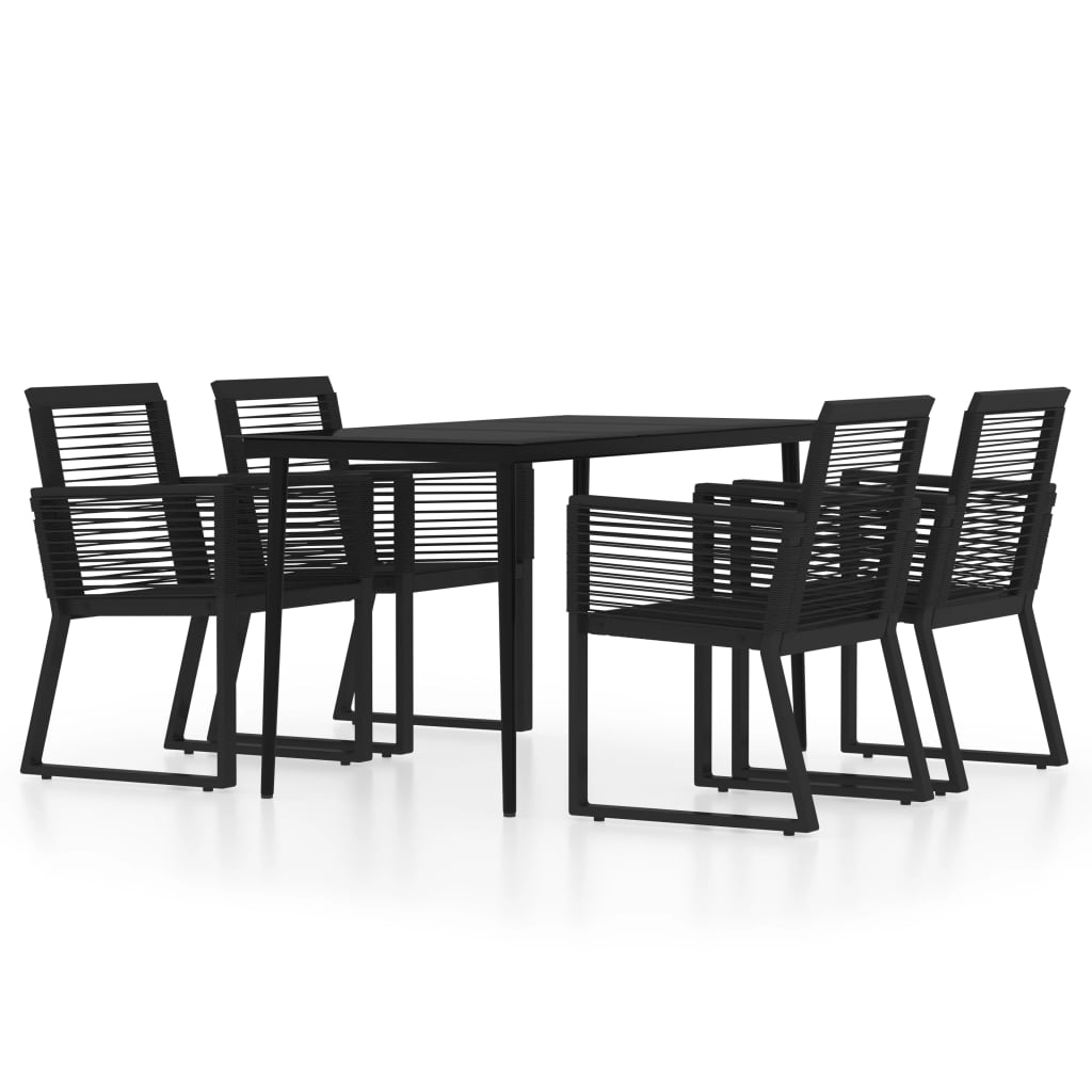 vidaXL Patio Dining Set Black Garden Outdoor Seating 3/5/7/9 Piece Multi Sizes-48