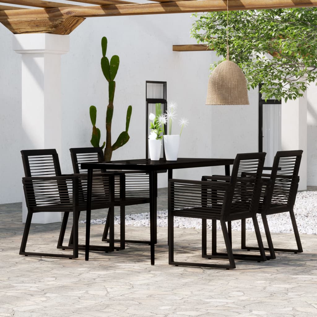 vidaXL Patio Dining Set Black Garden Outdoor Seating 3/5/7/9 Piece Multi Sizes-54