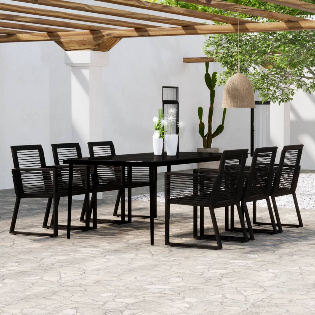 vidaXL Patio Dining Set Black Garden Outdoor Seating 3/5/7/9 Piece Multi Sizes-19