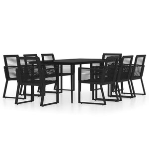 vidaXL Patio Dining Set Black Garden Outdoor Seating 3/5/7/9 Piece Multi Sizes-64