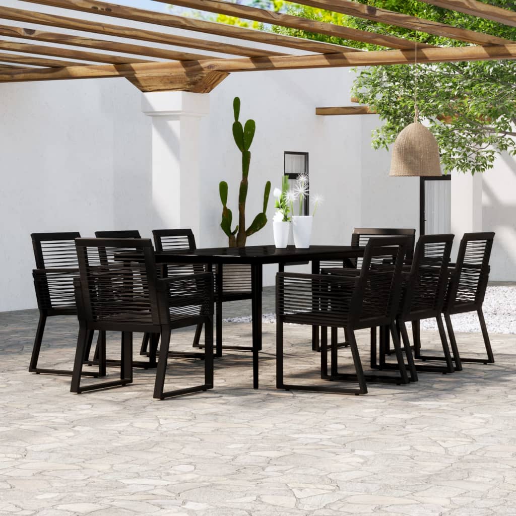 vidaXL Patio Dining Set Black Garden Outdoor Seating 3/5/7/9 Piece Multi Sizes-0