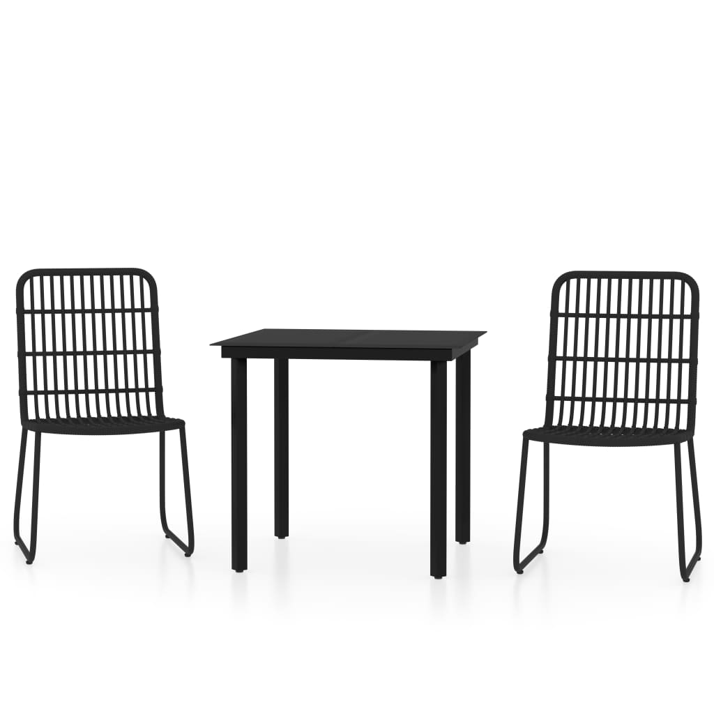 vidaXL Patio Dining Set Seat 3/5/7 Piece Black/Oak 31.5"/55.1" Table Length-20