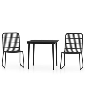 vidaXL Patio Dining Set Seat 3/5/7 Piece Black/Oak 31.5"/55.1" Table Length-9