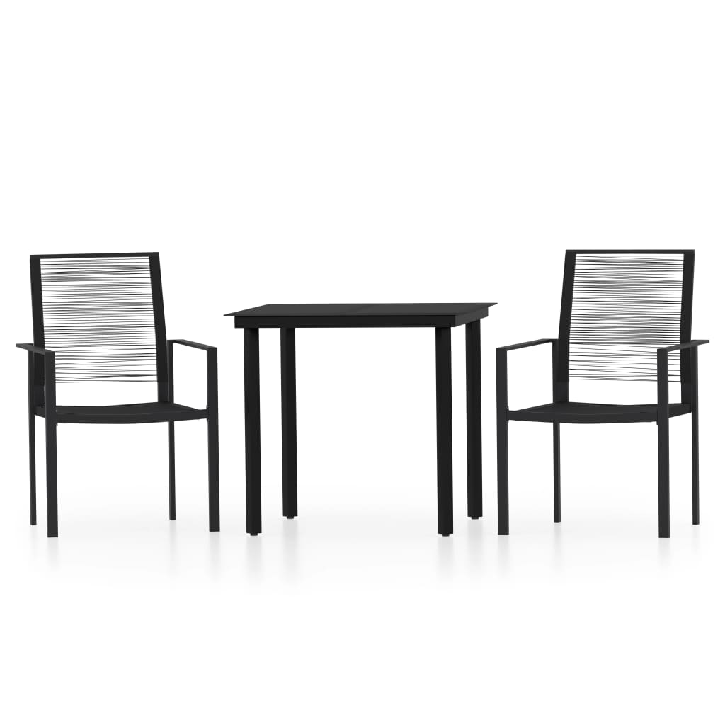 vidaXL Patio Dining Set Black Furniture 3/5/7 Piece 31.5"/55.1" Table Length-3