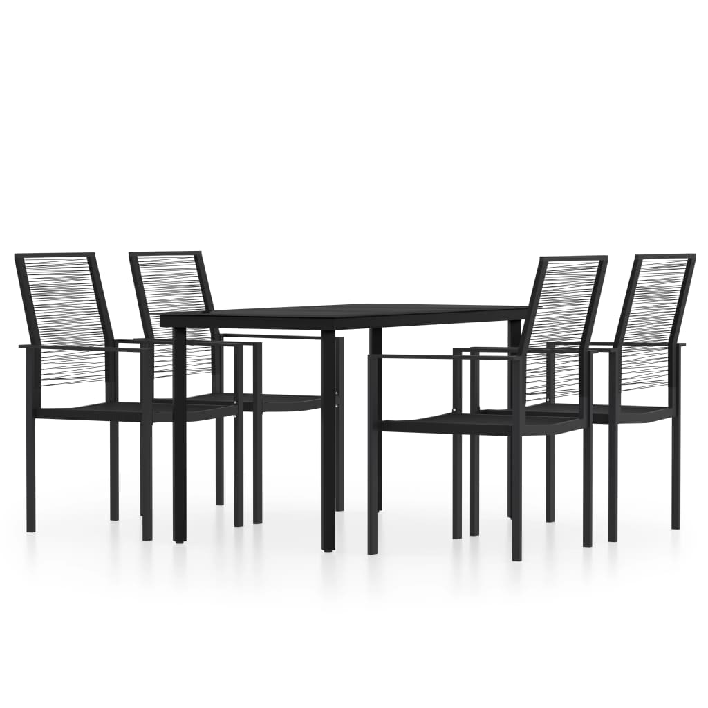 vidaXL Patio Dining Set Black Furniture 3/5/7 Piece 31.5"/55.1" Table Length-24