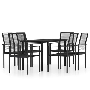 vidaXL Patio Dining Set Black Furniture 3/5/7 Piece 31.5"/55.1" Table Length-32