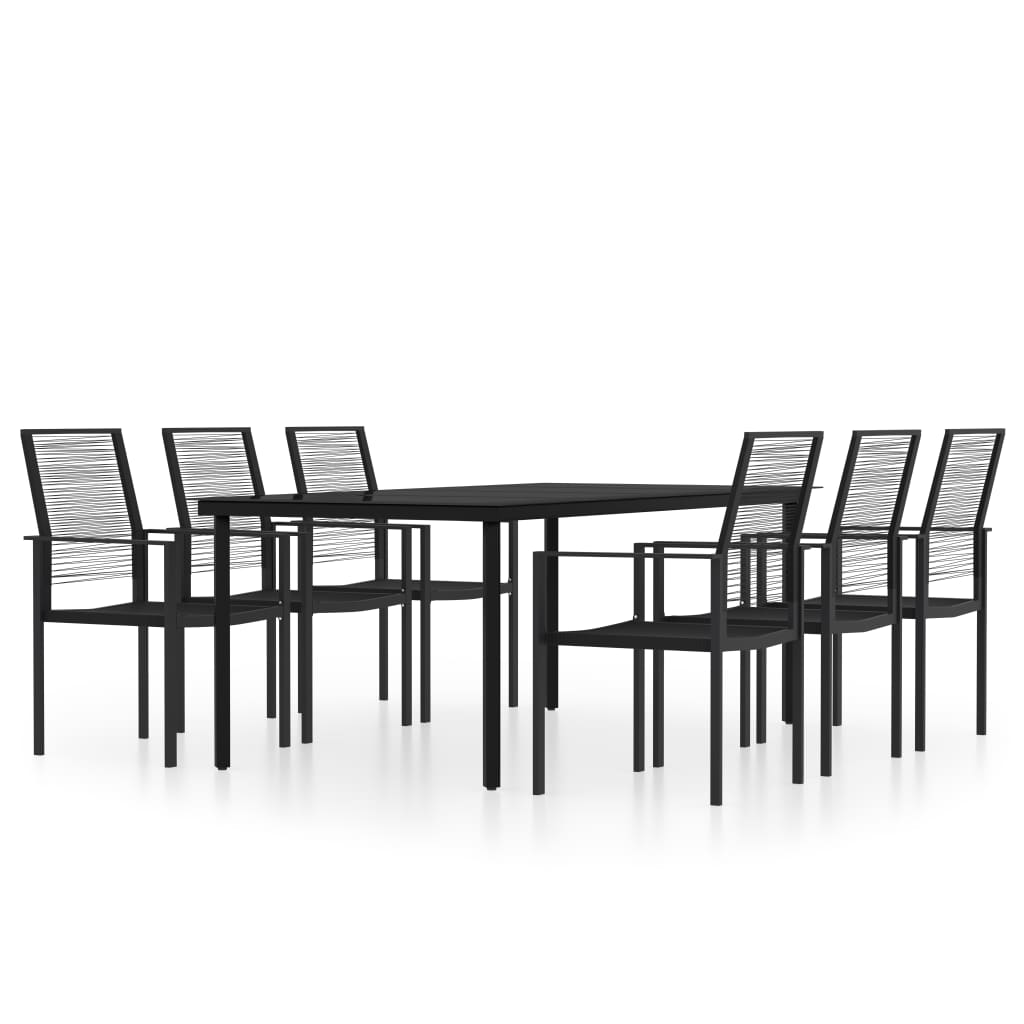 vidaXL Patio Dining Set Black Furniture 3/5/7 Piece 31.5"/55.1" Table Length-39