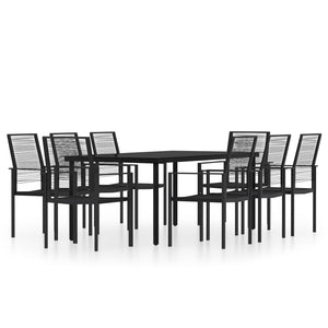 vidaXL Patio Dining Set Black Furniture 3/5/7 Piece 31.5"/55.1" Table Length-1