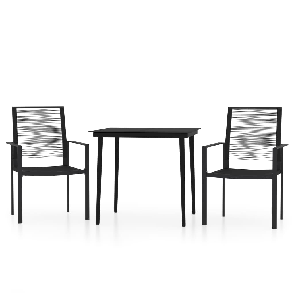 vidaXL Patio Dining Set Black Furniture 3/5/7 Piece 31.5"/55.1" Table Length-40