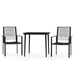 vidaXL Patio Dining Set Black Furniture 3/5/7 Piece 31.5"/55.1" Table Length-40