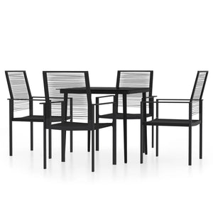 vidaXL Patio Dining Set Black Furniture 3/5/7 Piece 31.5"/55.1" Table Length-0