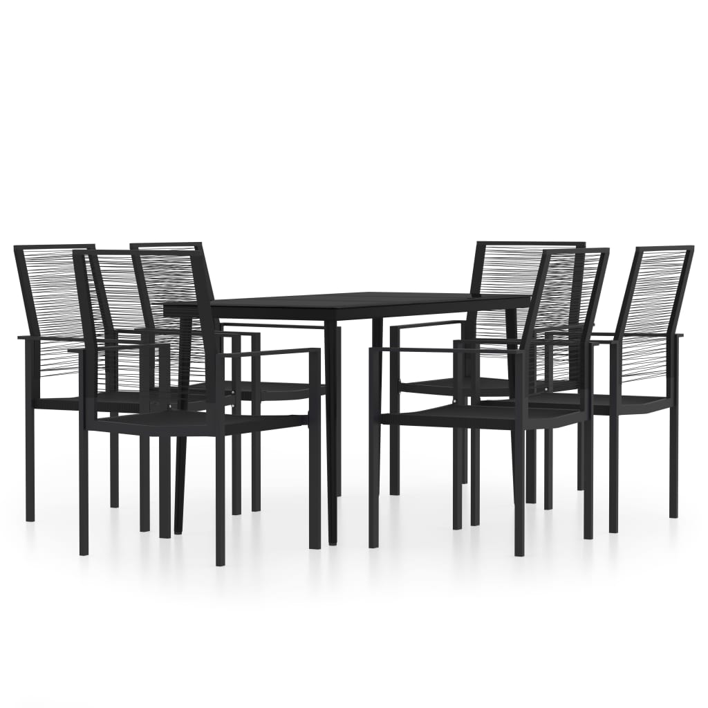 vidaXL Patio Dining Set Black Furniture 3/5/7 Piece 31.5"/55.1" Table Length-19